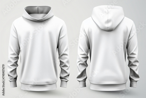  Front and Back of an Editable male white Hoodie generated AI