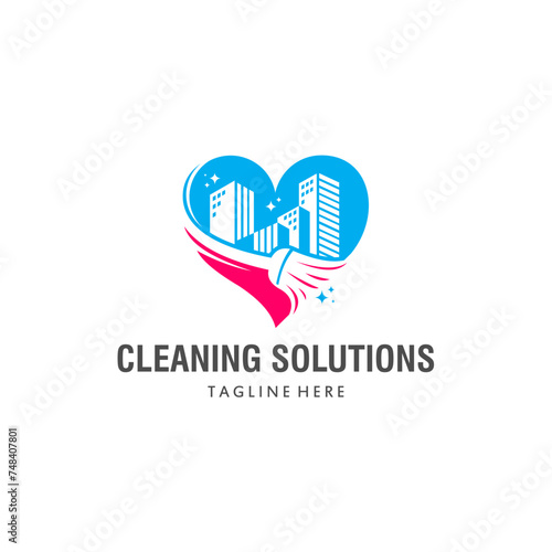 high building cleanliness logo