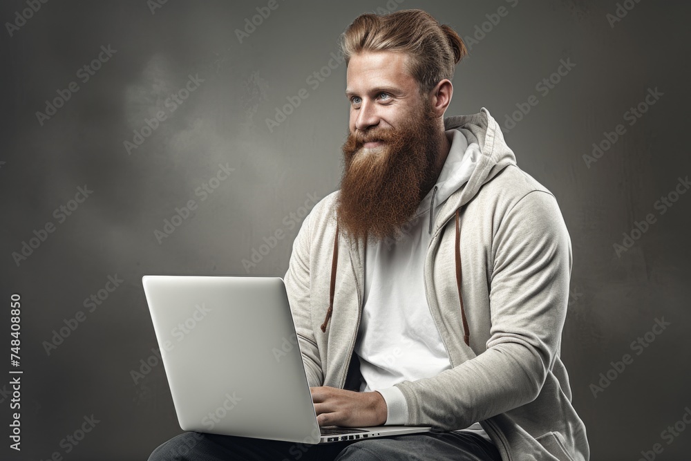 a portrait of a male programmer, his bright demeanor and colorful personality shining through as he delves into the realms of coding and IT. a portrait of a male programmer, his bright demeanor and colorful personality shining through as he delves into the realms of coding and IT.