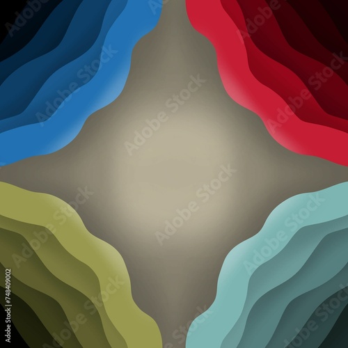 Red, Blue, Yellow, Green Gradients Abstract Design