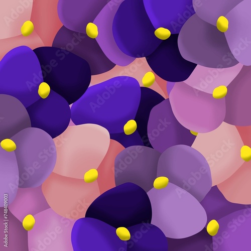 Colorful Violet Flower Abstract Illustration