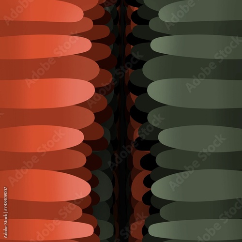 Orange, Green Sea Anemone Abstract Gradient Design