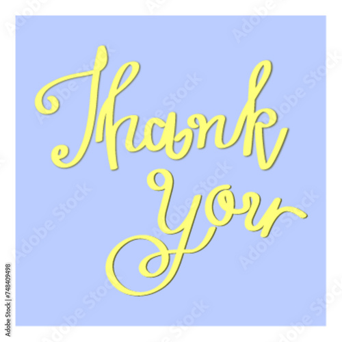 thank you character isolated on free hand digital drawing on blue background for decorative. concept on vector illustration image.