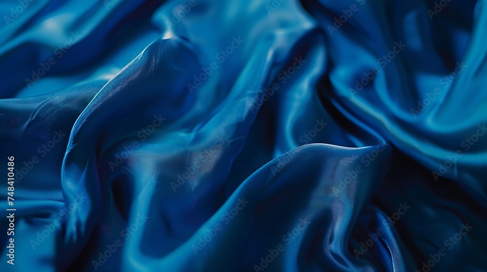 Fototapeta premium Navy blue abstract background Gradient Silk fabric surface texture Elegant background with copy space for design : Generative AI