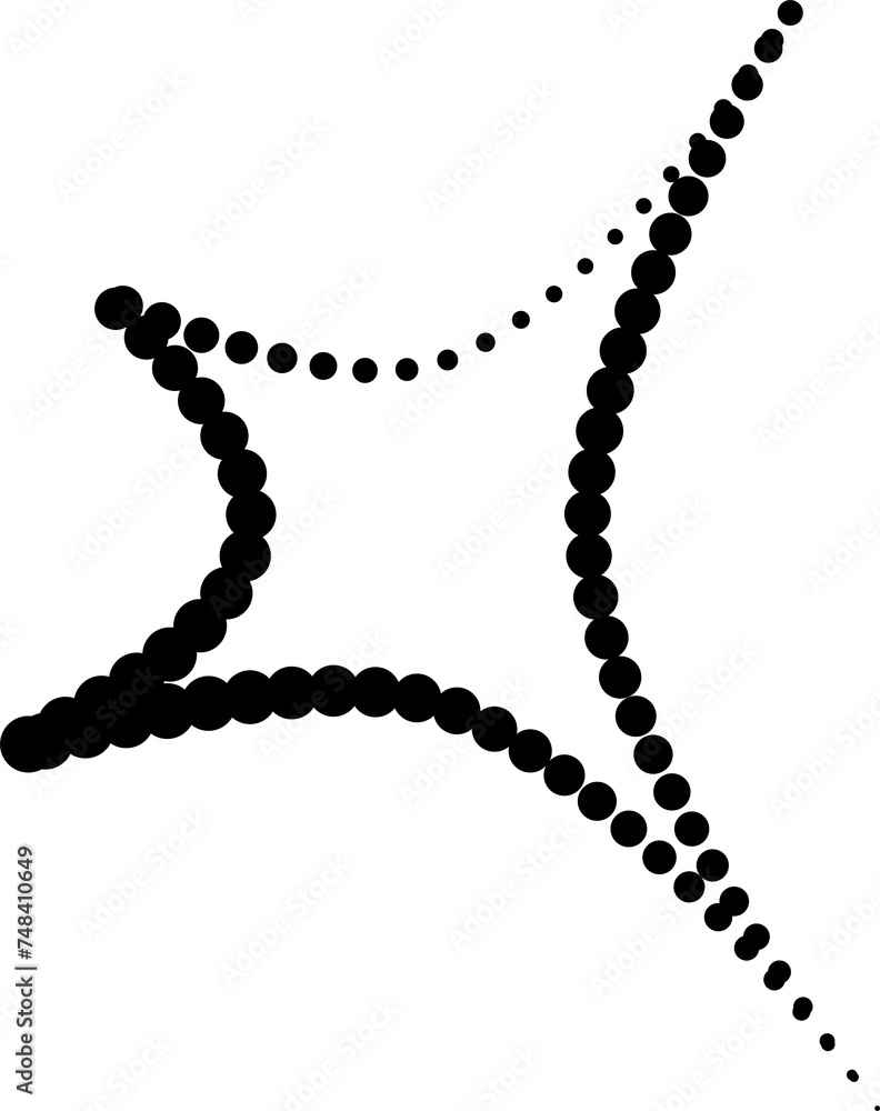 Star shape halftone dots set Star shape halftone dots set