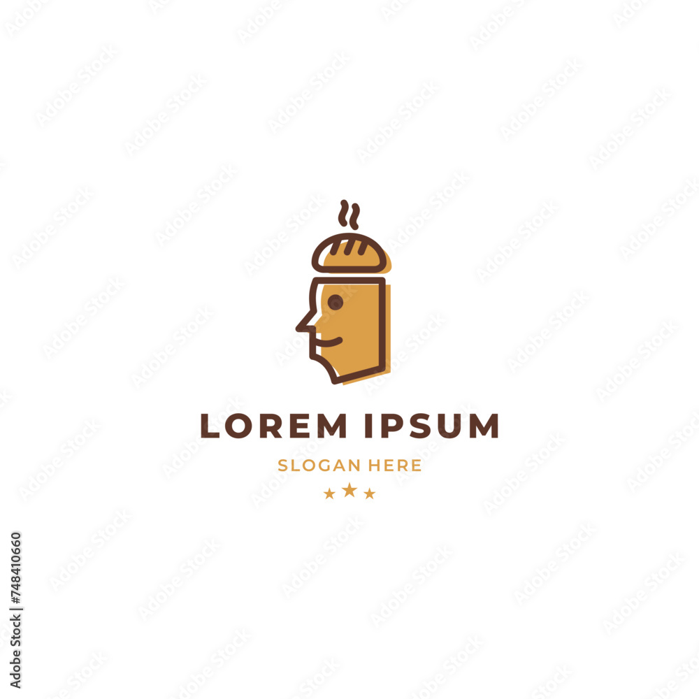 Fototapeta premium People bread logo design on isolated background