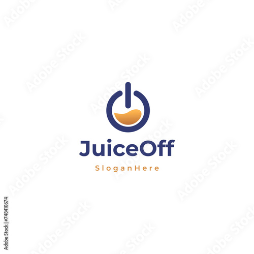 Juice power off logo design template