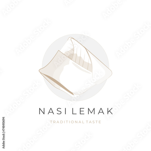 Wrapped nasi lemak vector illustration logo
