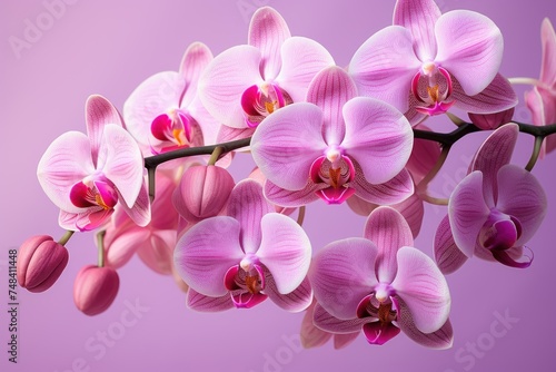 Vibrant Pink orchids flowers. Natural petal. Generate Ai