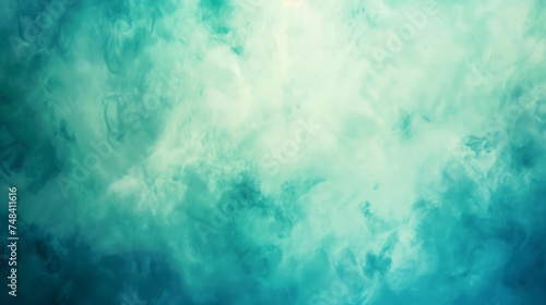 Light blue green abstract pattern Gradient Painted watercolor paper texture Teal color art background with space for design : Generative AI © Generative AI