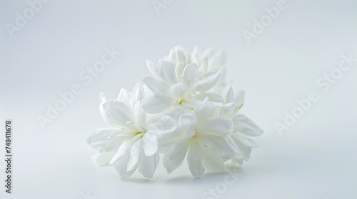 White jasmine flowers Jasmine isolated on white background : Generative AI