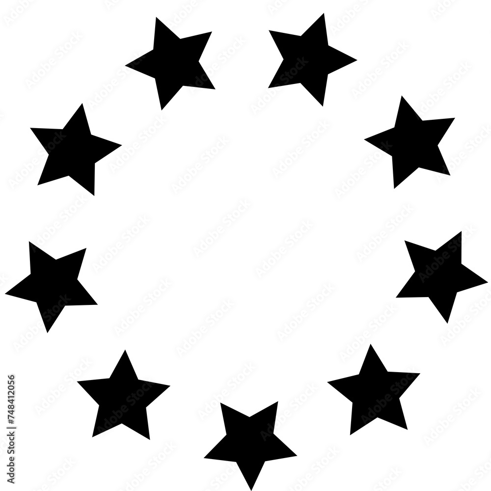Fototapeta premium Stars circle round frame icon. Design element