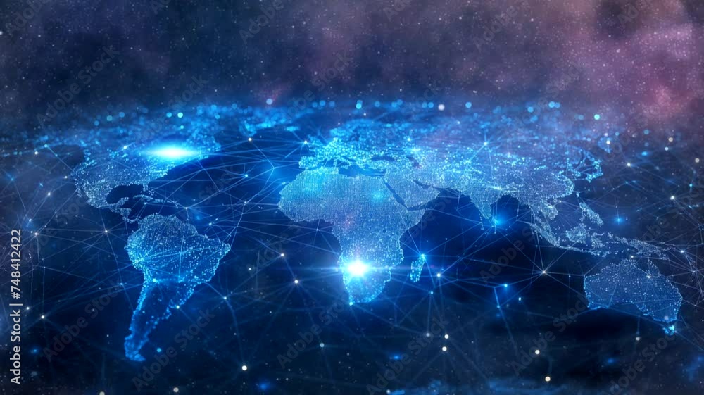 Luminous world map. Seamless looping time-lapse 4k video animation background Luminous world map. Seamless looping time-lapse 4k video animation background