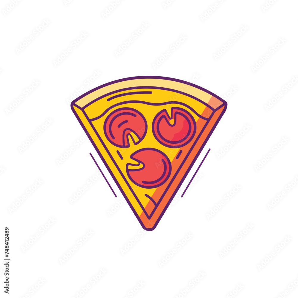 A pizza illustration minimal 2D vector for design A pizza illustration minimal 2D vector for design