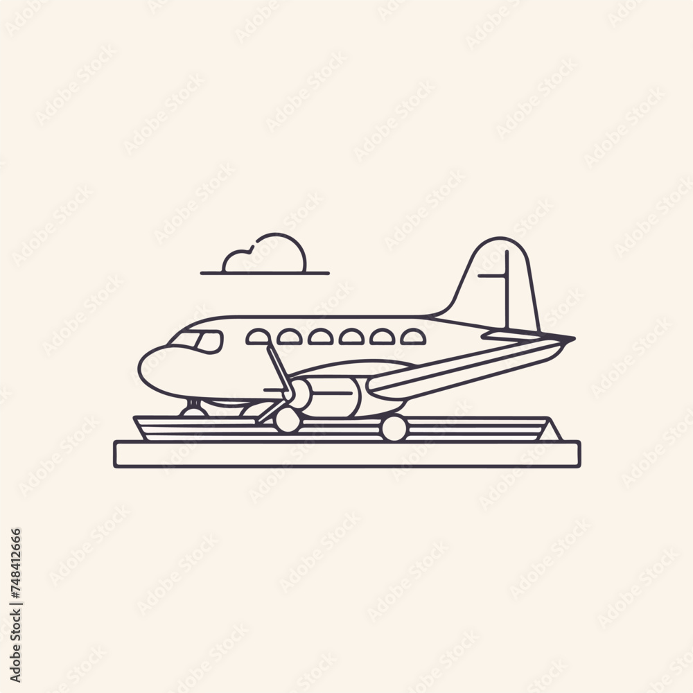 Airplane icon minimal 2D vector for design Airplane icon minimal 2D vector for design