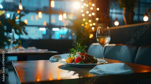 photo of professional restaurant serving : Generative AI photo