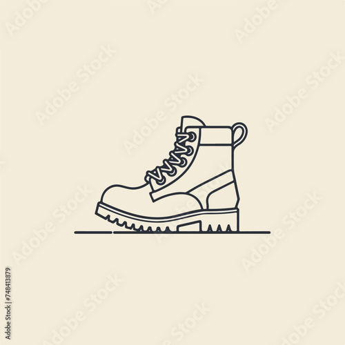 Hiking boots icon minimal 2D vector for design