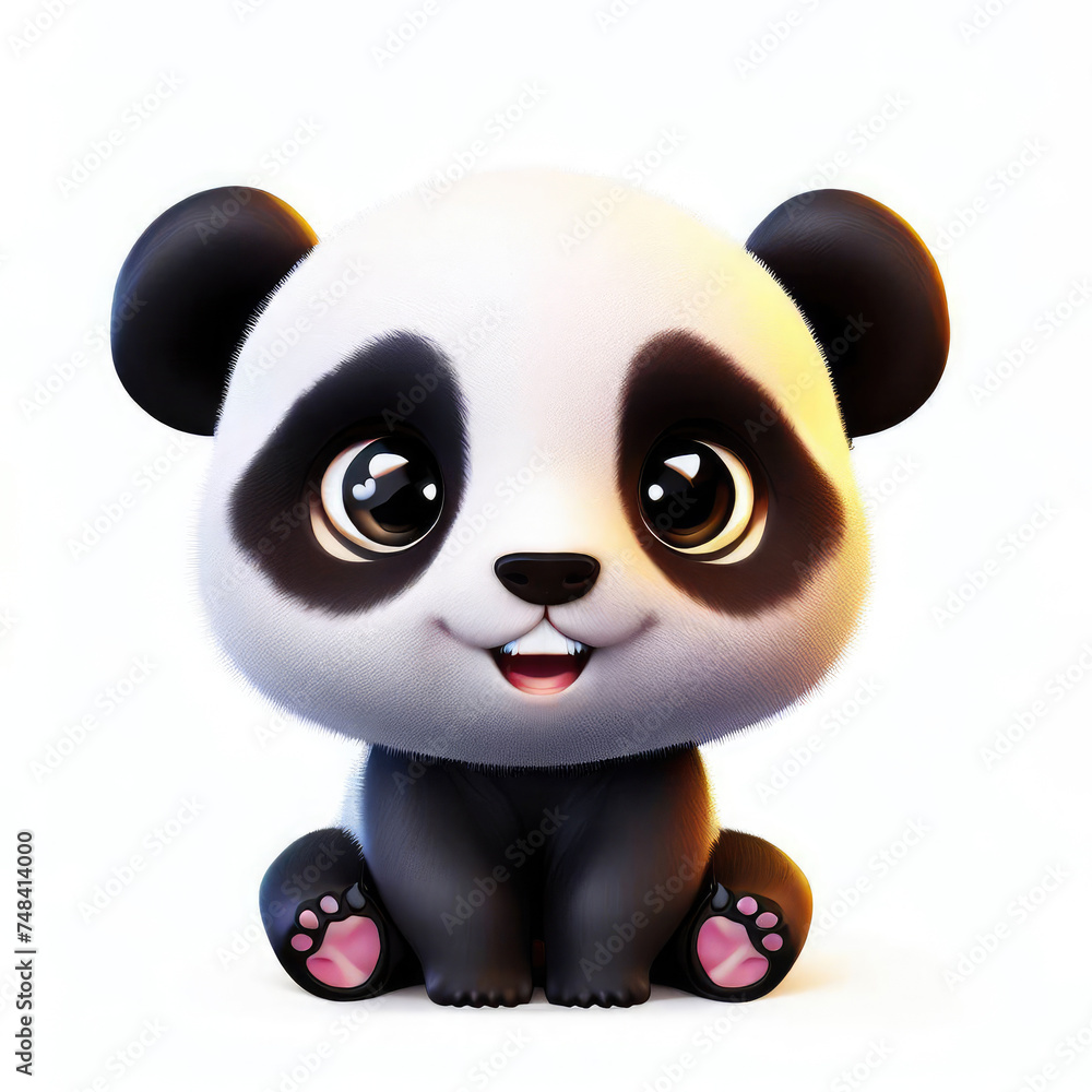 3D Cute smile panda character 3D Cute smile panda character