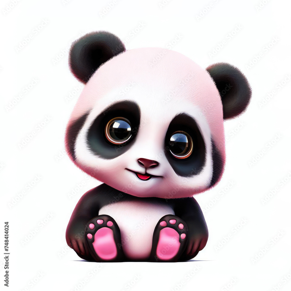 3D Cute smile panda character