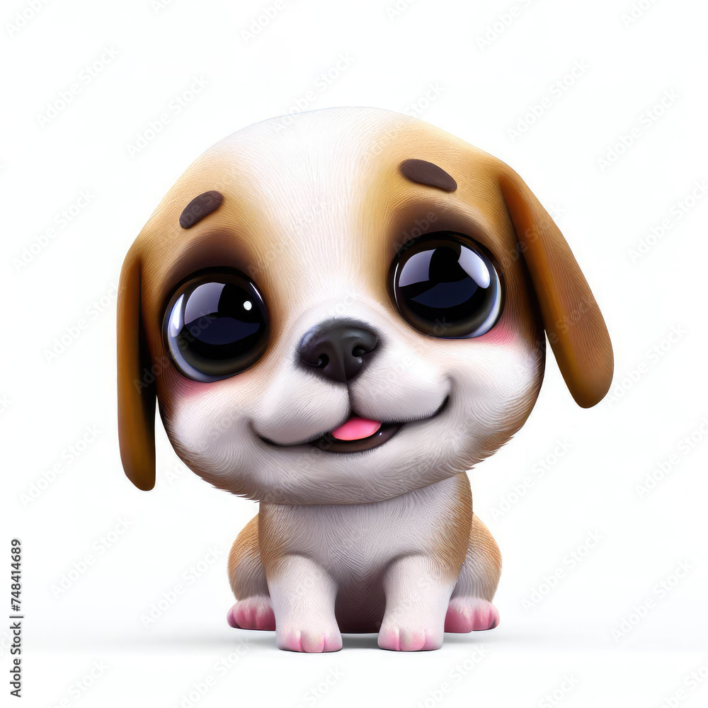 3D Cute smile dog character 3D Cute smile dog character
