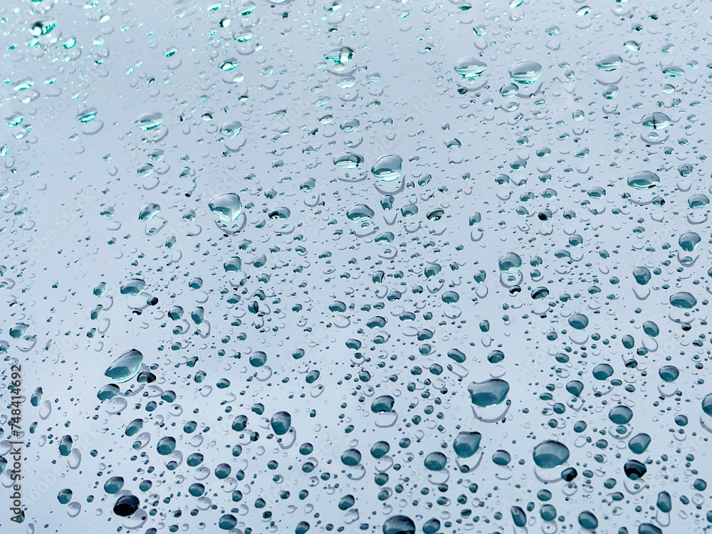 drops of water on blue drops of water on blue