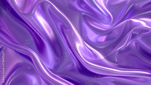 Purple silk satin background Liquid wave effect Soft wavy folds on shiny fabric Luxurious fabric backdrop with copy space for design Christmas valentine Valentines day birthday holiday : Generative AI