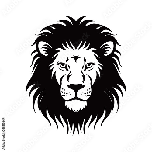 poweful lion vector in minimalistic style illustration © e