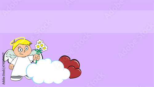 angel kid cartoon expression background in vector format