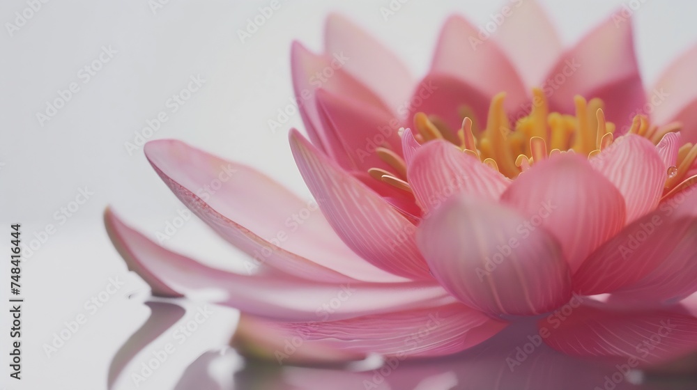 Beauty water lilly flower on white background : Generative AI