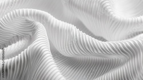 Soft wavy folds on the corduroy Black white background Durable ribbed fabric : Generative AI photo