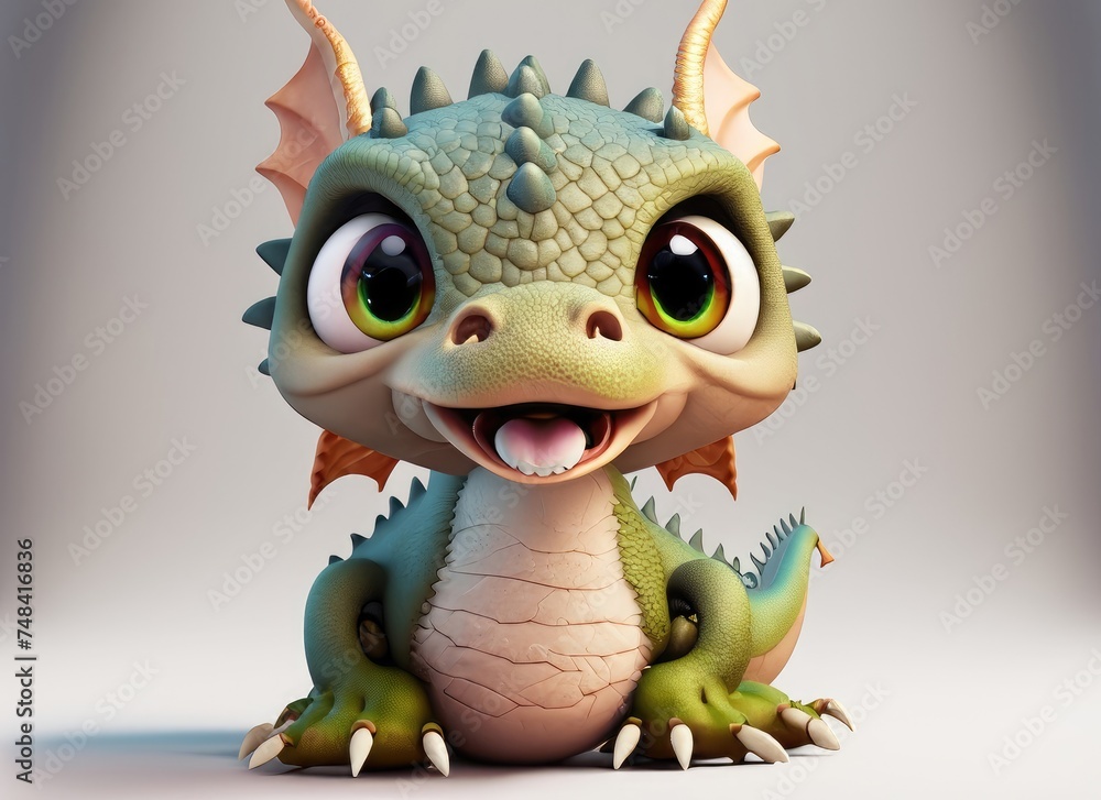 3D Cute smile dragon