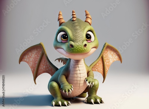 3D Cute smile dragon © ROKA Creative