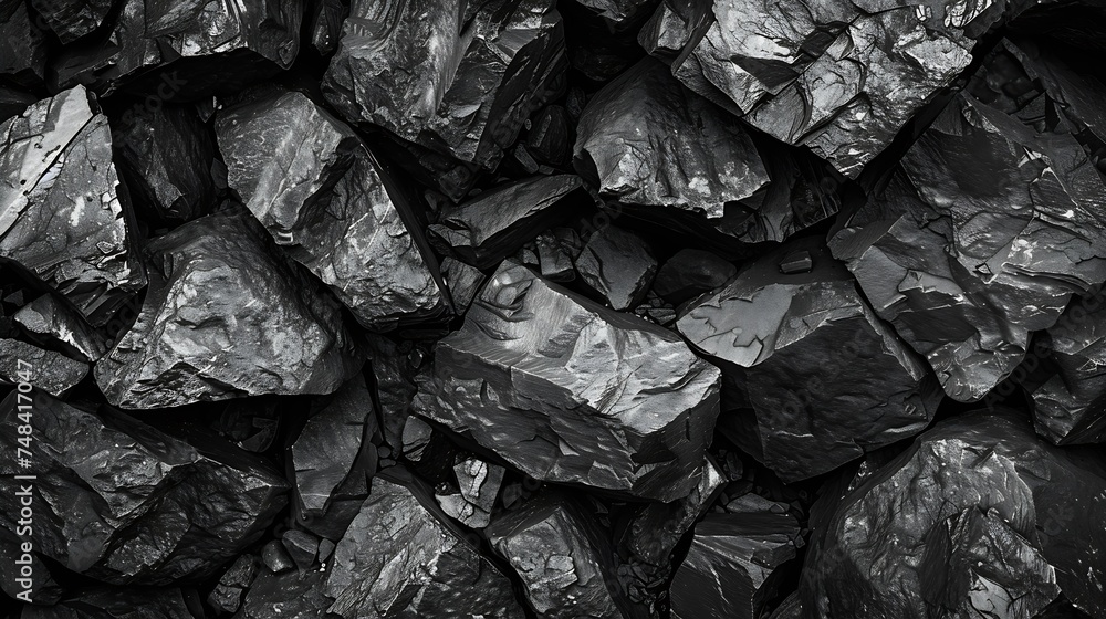 Black stone background Rock texture Fragment of the mountain surface Closeup Volumetric stone grunge background : Generative AI Black stone background Rock texture Fragment of the mountain surface Closeup Volumetric stone grunge background : Generative AI