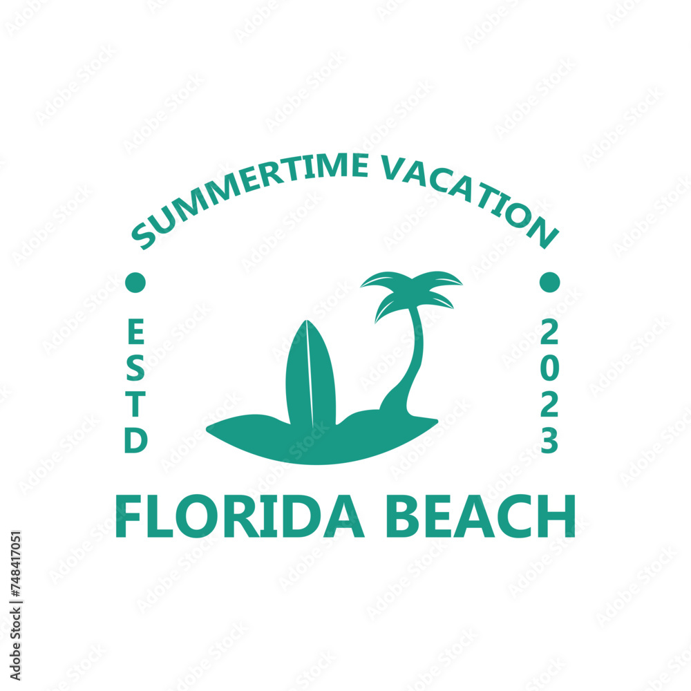 Fototapeta premium simple concept beach logo design.creative premium vector illustration.visual identity