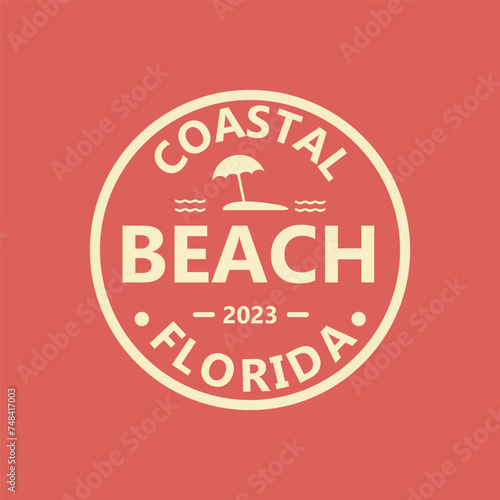 simple concept beach logo design.creative premium vector illustration.visual identity