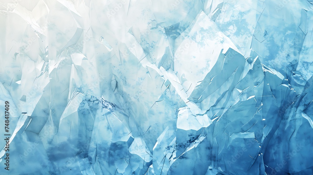 Blue white grunge background Light blue stone background Toned mountain texture closeup Banner with copy space for your design Decorative volumetric rock background : Generative AI