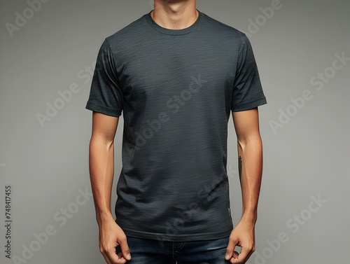 Minimalist Portrait of a Young Man in a Grey T-Shirt