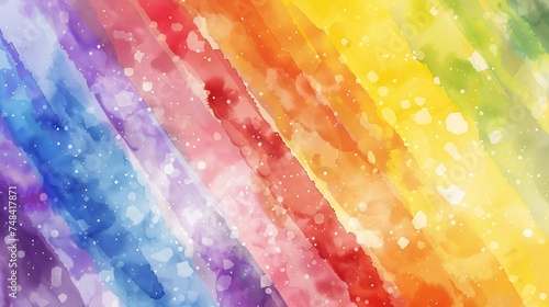 LGBT pride rainbow flag Symbol of sexual minorities and tolerance LGBTQ LGBT community concept Watercolor painted background with copy space for design Wide banner Website header : Generative AI photo