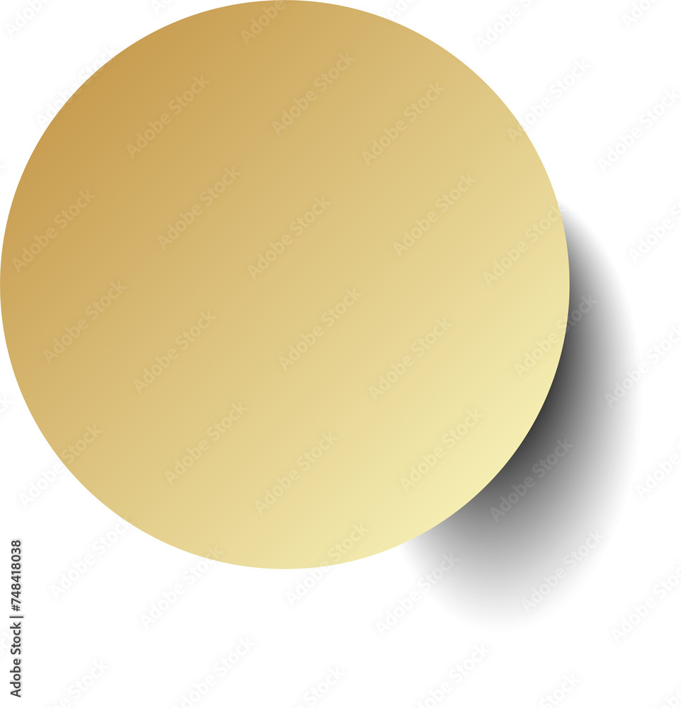 Gold paper circle and shadow. Element for design Gold paper circle and shadow. Element for design