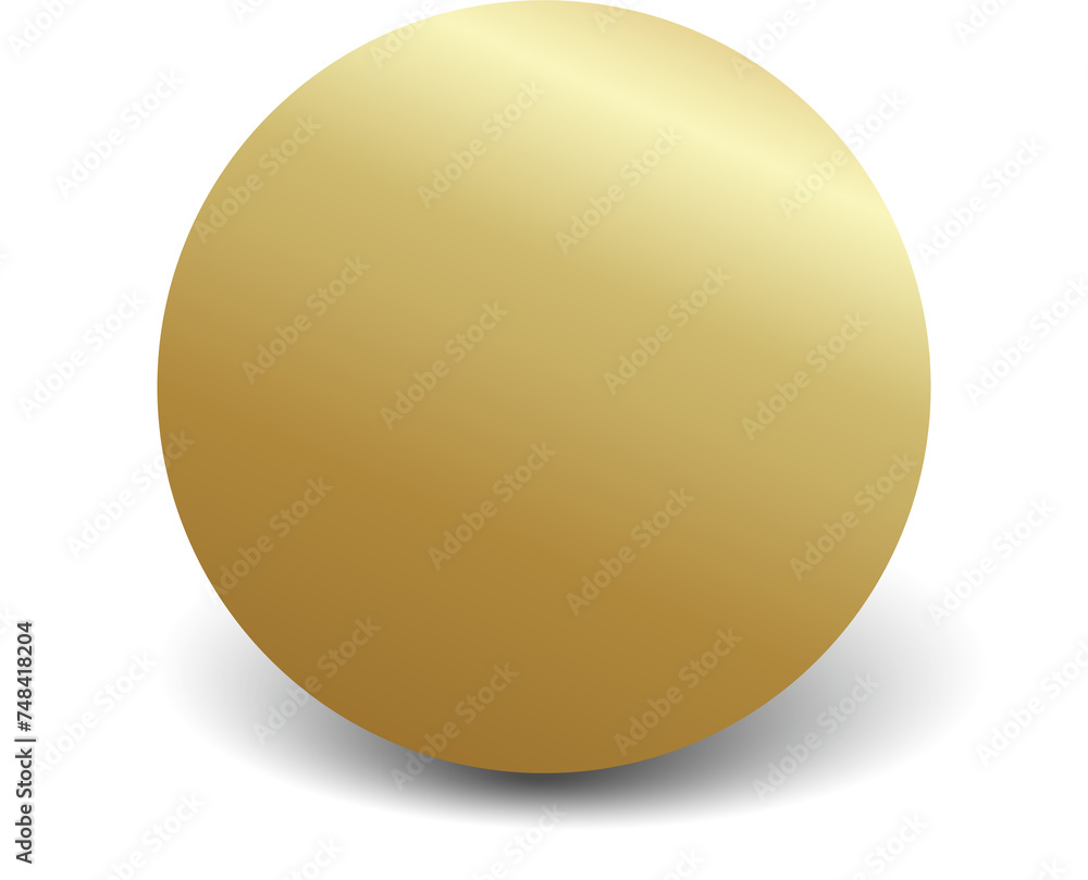 Gold paper circle and shadow. Element for design