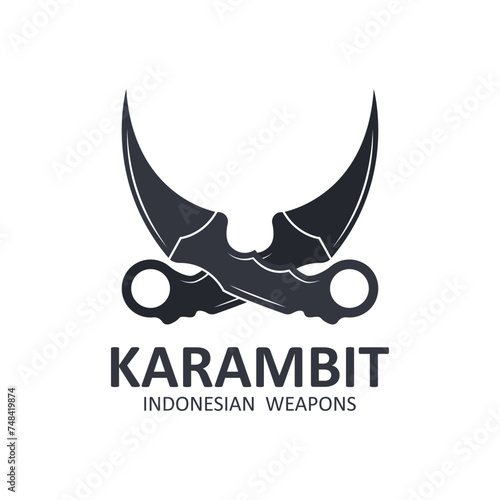 karambit knife vector logo, Indonesian traditional weapons