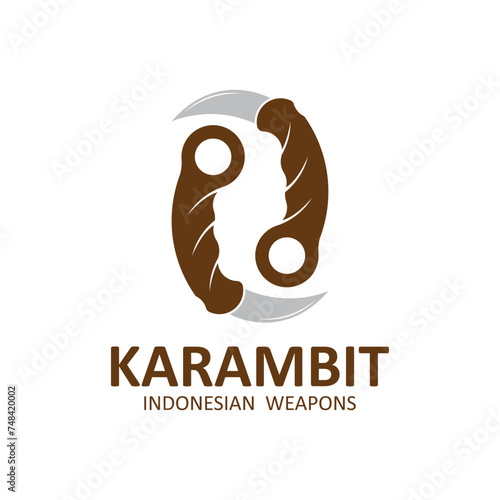 karambit knife vector logo, Indonesian traditional weapons