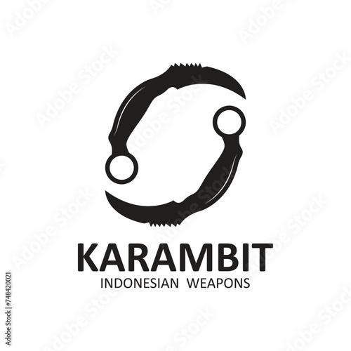 karambit knife vector logo, Indonesian traditional weapons