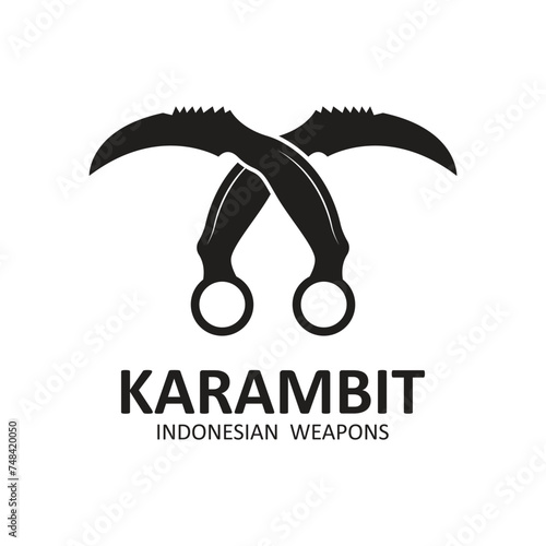 karambit knife vector logo, Indonesian traditional weapons