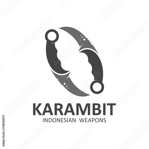 karambit knife vector logo, Indonesian traditional weapons