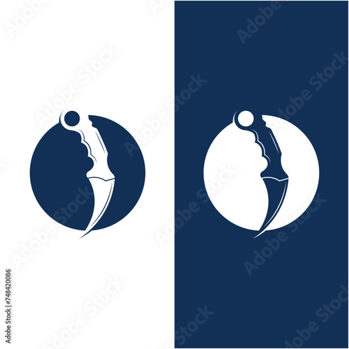 karambit knife vector logo, Indonesian traditional weapons