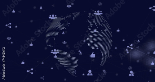 Image of media icons over globe