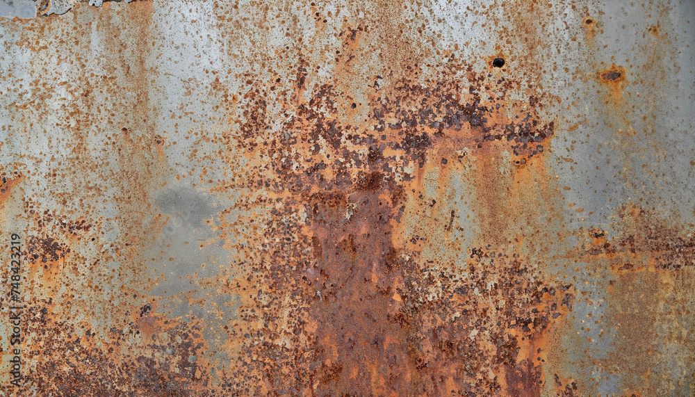 The surface of the old iron has rusted and peeled off. Rust stains on galvanized. Abstract background for decorative and work design The surface of the old iron has rusted and peeled off. Rust stains on galvanized. Abstract background for decorative and work design