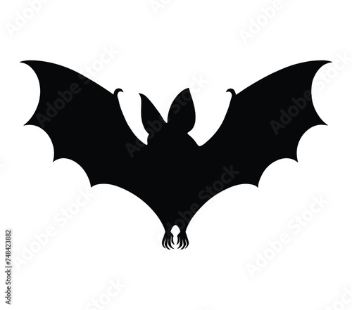Aba Roundleaf Bat silhouette icon. Vector image.