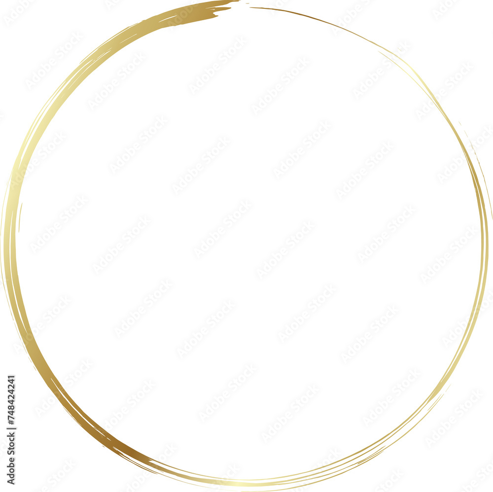 Gold circle drawn with a brush. Elements for design Gold circle drawn with a brush. Elements for design
